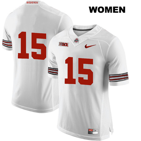 Ohio State Buckeyes Women's Jaylen Harris #15 White Authentic Nike No Name College NCAA Stitched Football Jersey ML19M40OK